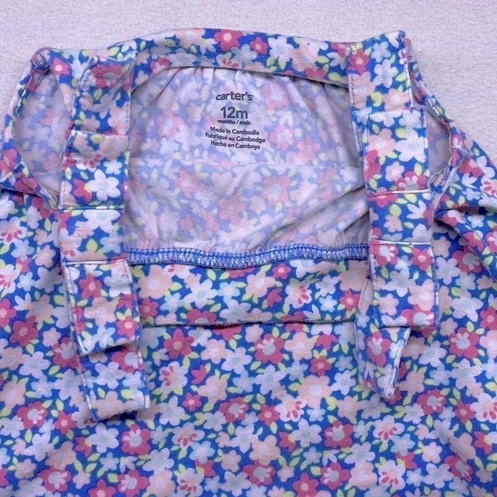 🟢 Carters Floral Bow Tank Top Baby 12 month